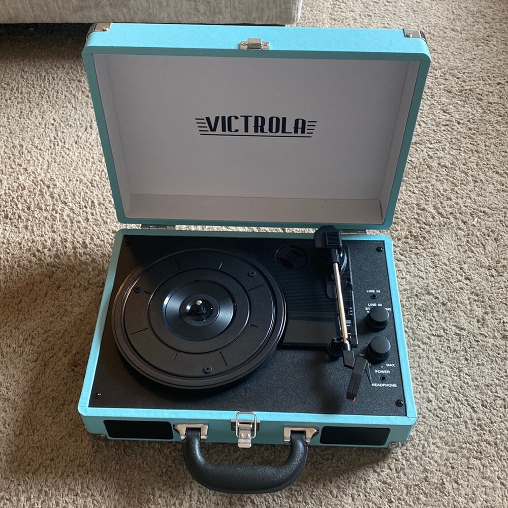 Limited Edition UO Victrola Baby Light Sky Blue Vintage Inspired Record Player